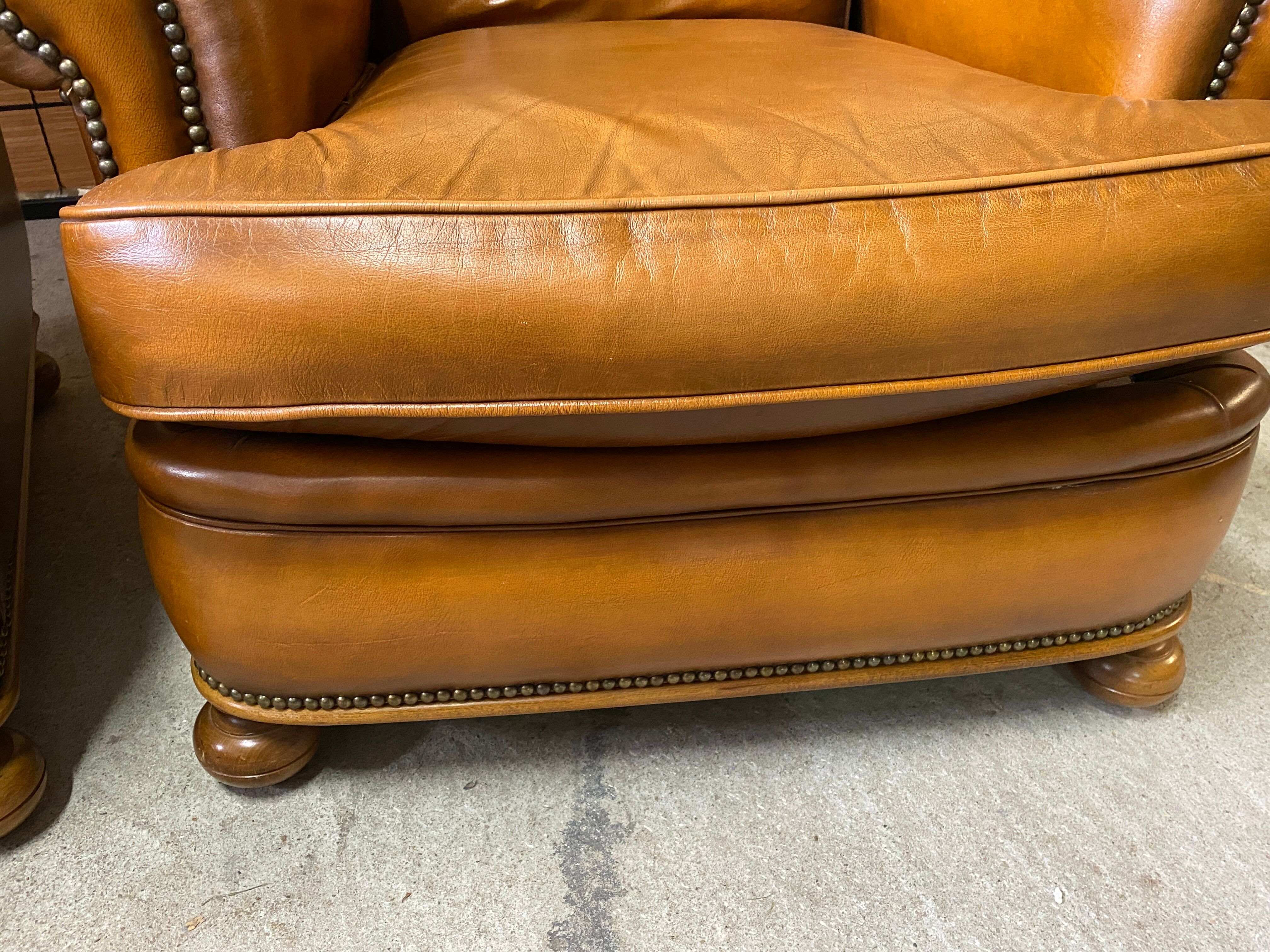 Pair of club armchairs