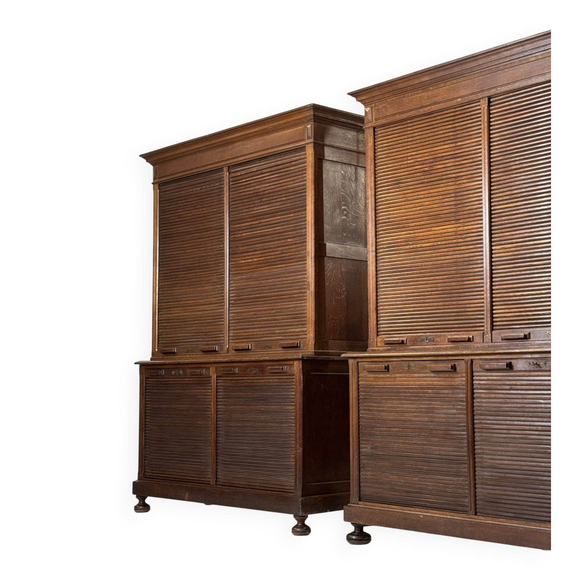 2 x oak filing cabinets ca. 1900