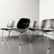 Set of 4 LCM chairs made of chrome-plated metal with black plywood by Charles & Ray Eames for Herman Miller, Germany, 1960s