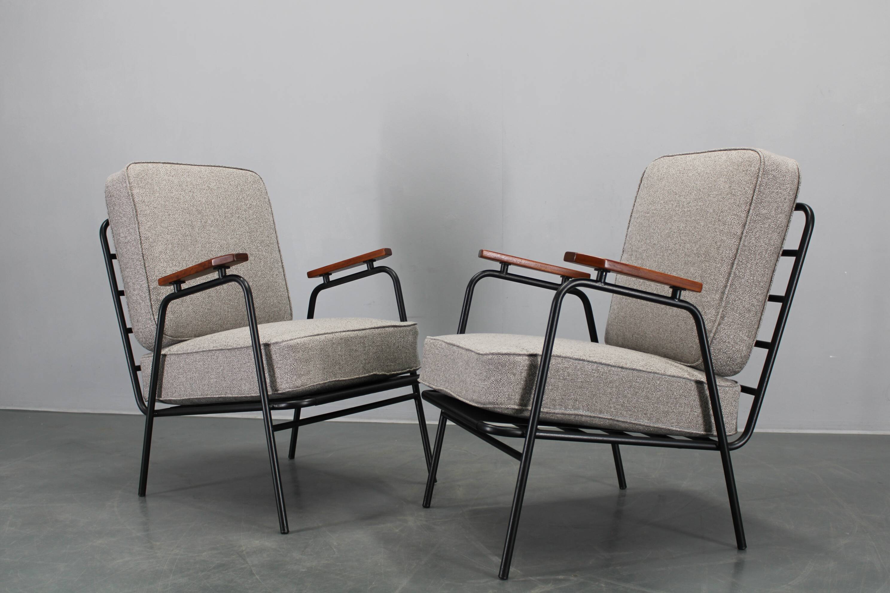 1950s pair of rare restored armchairs by RAWI, Netherlands