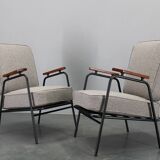 1950s pair of rare restored armchairs by RAWI, Netherlands
