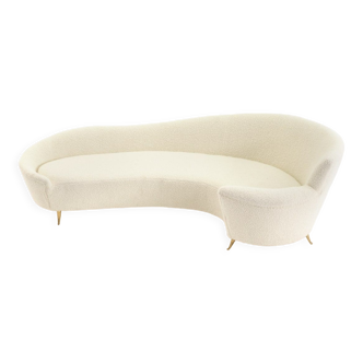 Sofa with brass feet by Federico Munari for Isa Bergamo, 50s