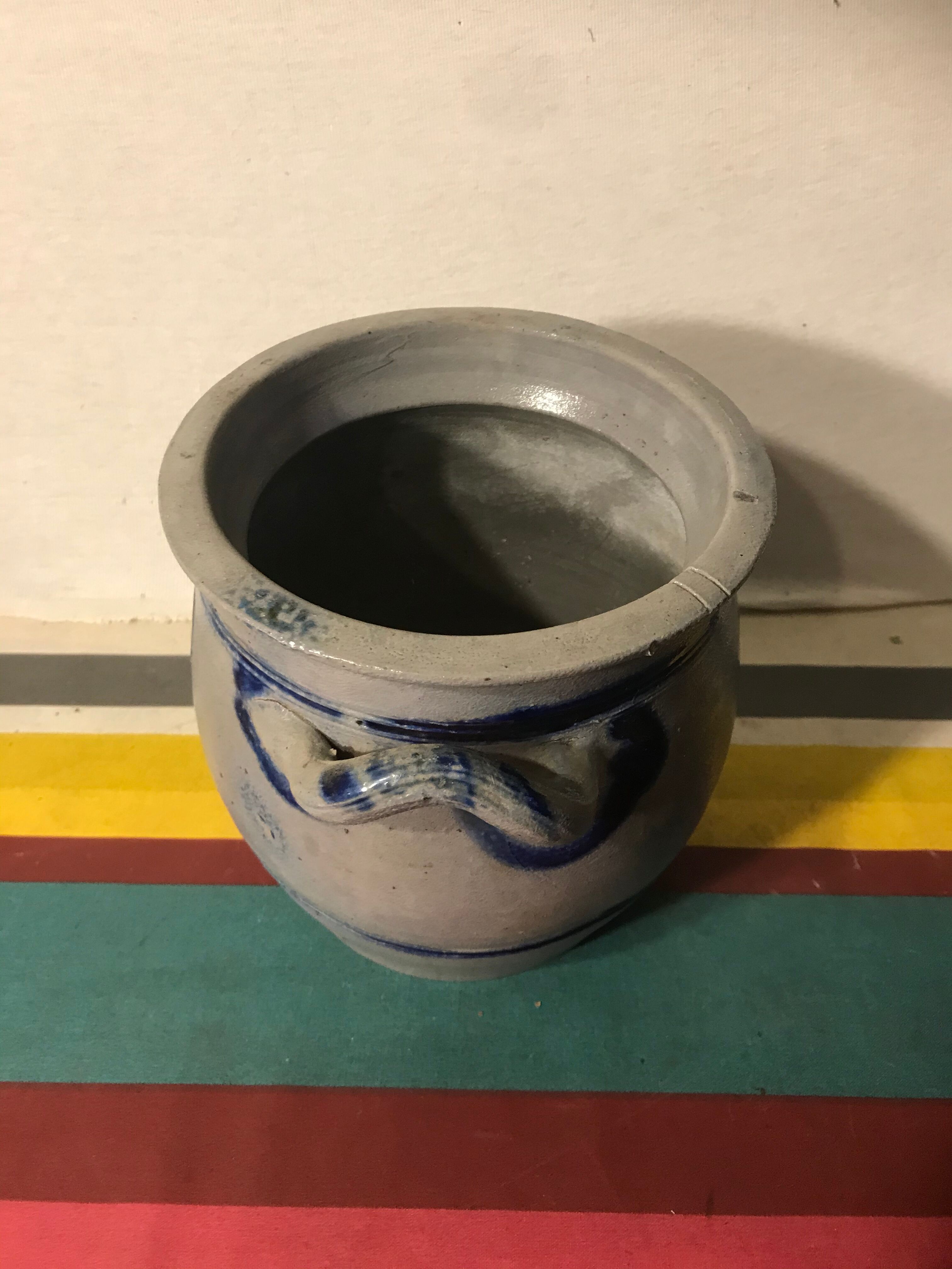 Lot 5 old blue sandstone 3 pots - carafe - vintage decoration tonneau