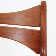 ACO Møbler / Erik Buck “310” teak chair / black leather / mid-century Danish modern design / 1960s / Buch
