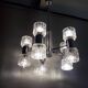 Vintage chandelier - 10 Lights - chrome metal and glass - 1970s