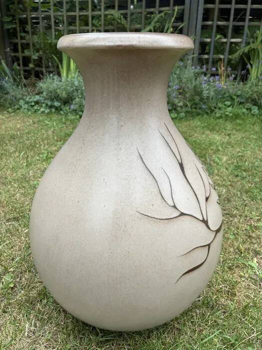 Scheurich 495-48 Ceramic Jug Vase — Floral Design, 1970s