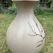 Vase en céramique Scheurich 495-48, décor floral, années 1970
