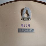Scandinavian round mirror from the 70s brown plastic Finnmirror made in Finland