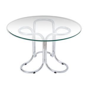 Table circulaire en verre moderne