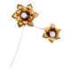 Pair of gold metal flower wall lights – 1960s/70s