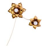 Pair of gold metal flower wall lights – 1960s/70s