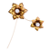 Pair of gold metal flower wall lights – 1960s/70s
