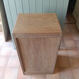 Solid oak filing cabinet with curtains