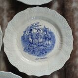 7 assiettes à dessert anciennes en Terre de fer 