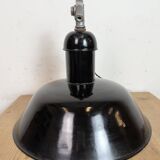 Black Enamel Industrial Pendant Lamp from AEG, 1930s