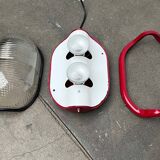 Red Walnut Floor Lamp Model by Achille Castiglioni for Flos, 1970s Mid-Century Modern Italy