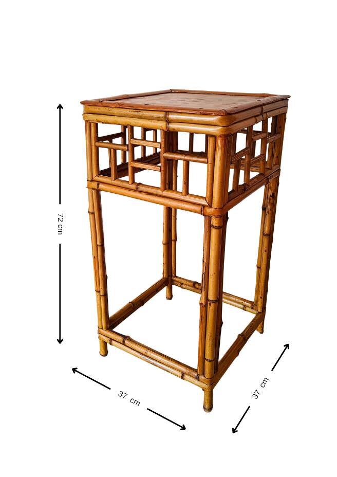 Bamboo and rattan side table from the 1970s.
