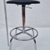 Vintage adjustable chrome stool 56 cm