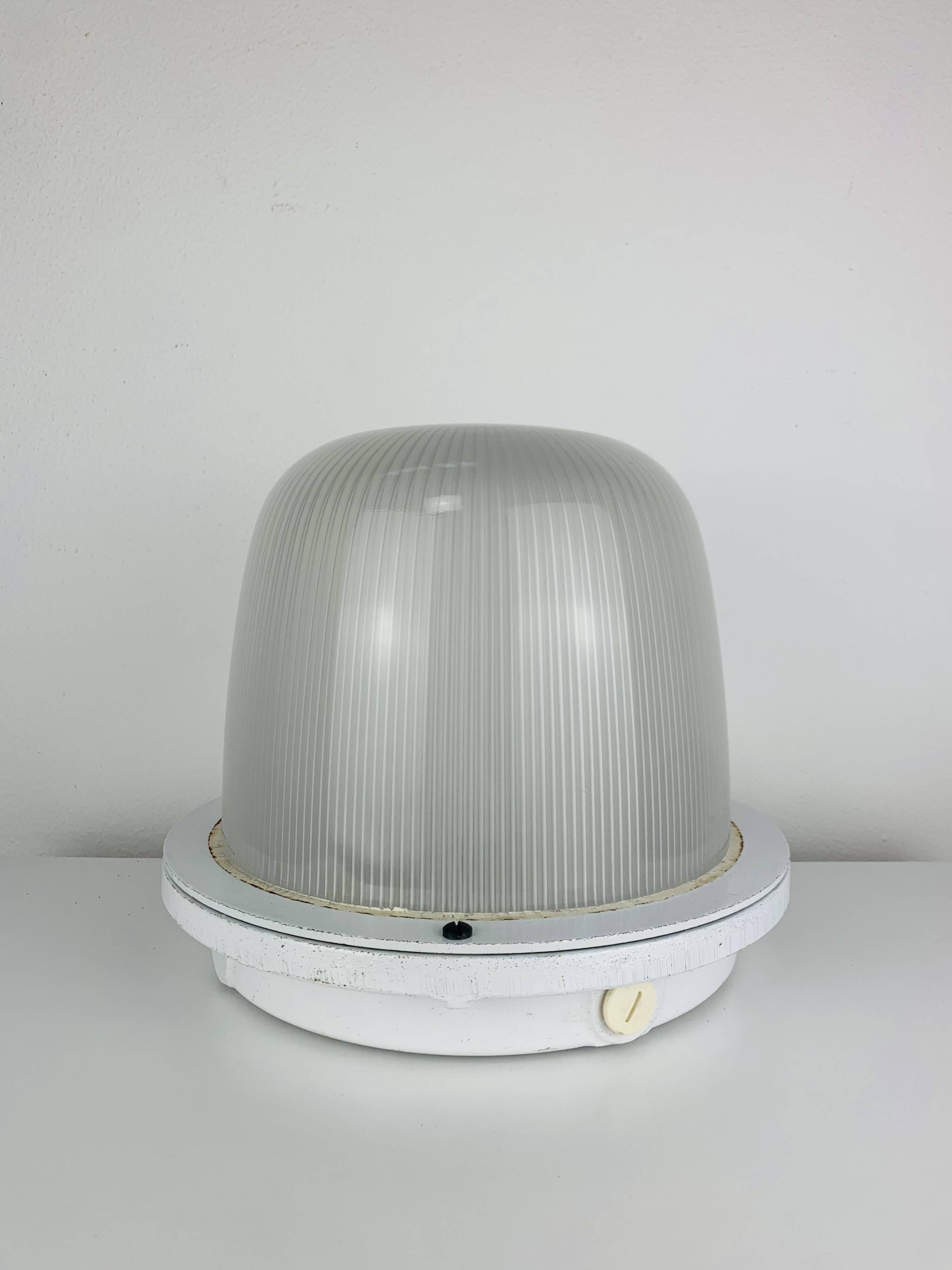 Holophane industrial porthole ceiling light, wall light, 1960s