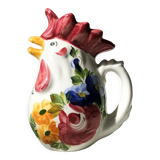 Vintage rooster pitcher in Italian art pottery from Friûl