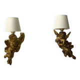 Pair of golden Puttis wall lights