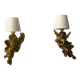 Pair of golden Puttis wall lights