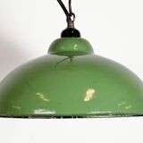 Industrial Green Enamel Factory Pendant Lamp, 1960s