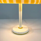 Lampe de table à rayures jaune en verre de murano par dv, 1970