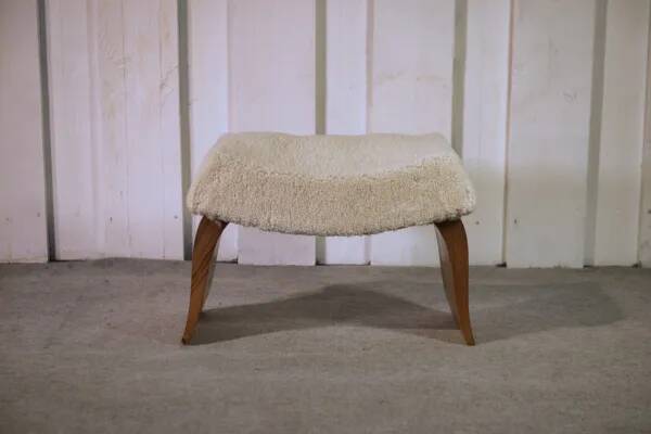 Tabouret en noyer Art Déco 1940’s