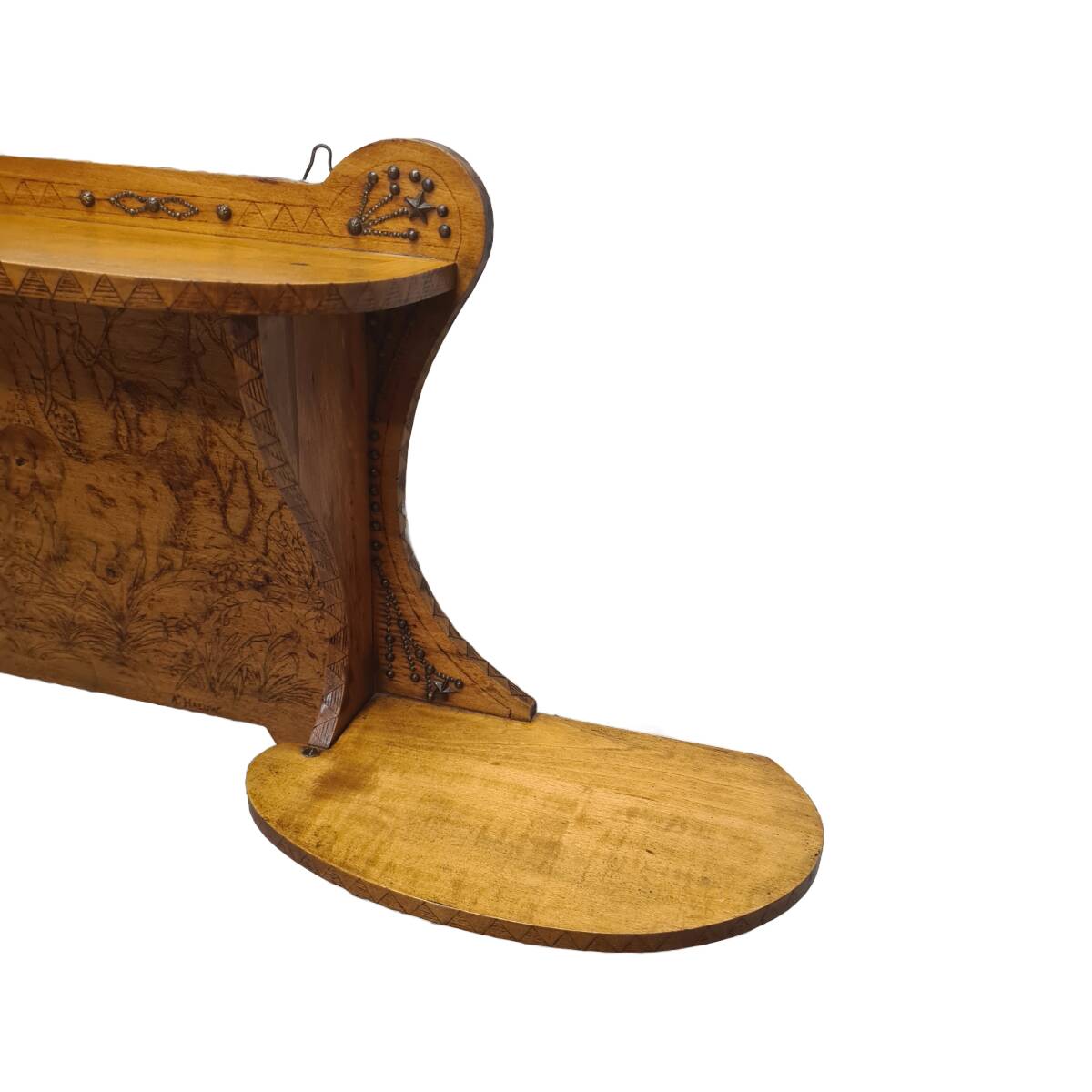 Antique Flemish Wall Tiered Stand, early 1900s