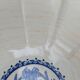 Vintage large salad bowl Gien Rouen model blue arabesques 30x14cm