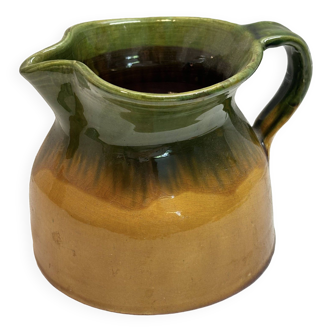 Yellow & green ceramic pitcher