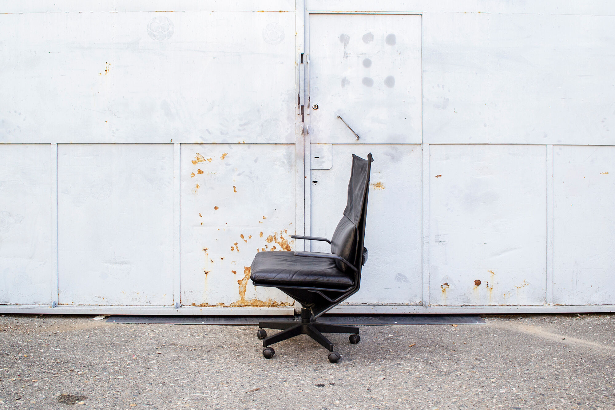 Leather desk armchair by Bernini Italia Anni '80