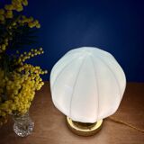 Vintage Art Deco blue opaline globe table lamp