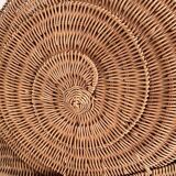 Italian Vintage Large Rattan Snail Basket, 1980s
