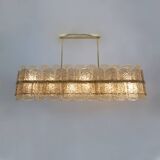 Mid-century Modern Stiyle Italian Brass and Murano Glass Chandelier