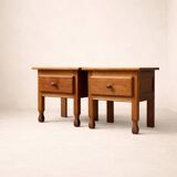 Set of chest of drawers and bedside tables in solid oak – European manufacturing