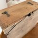 Antique solid oak chest - 31 x 26 x 15