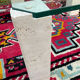 Table basse vintage en travertin et verre