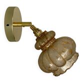 Vintage globe wall lamp in amber granite glass