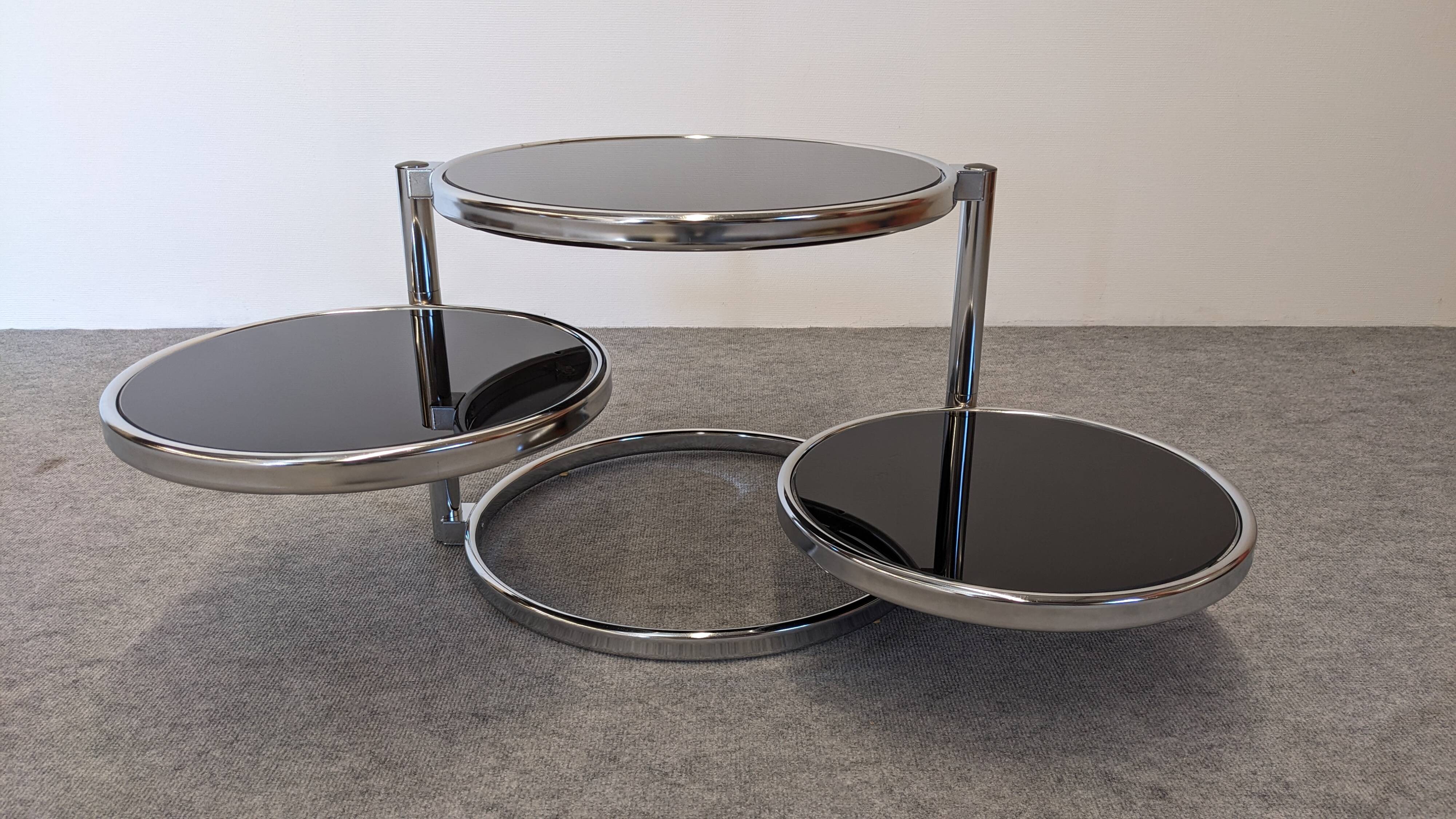 Space Age 3-tier coffee table by Leitmotiv-Swivel, Netherlands circa 1970