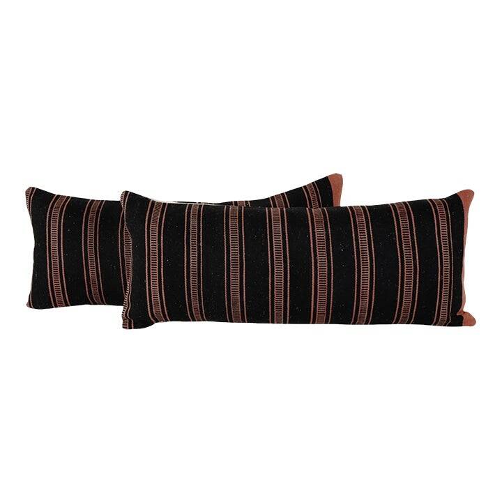 Lot de 2 housses de coussin kilim vintage 41x102 cm