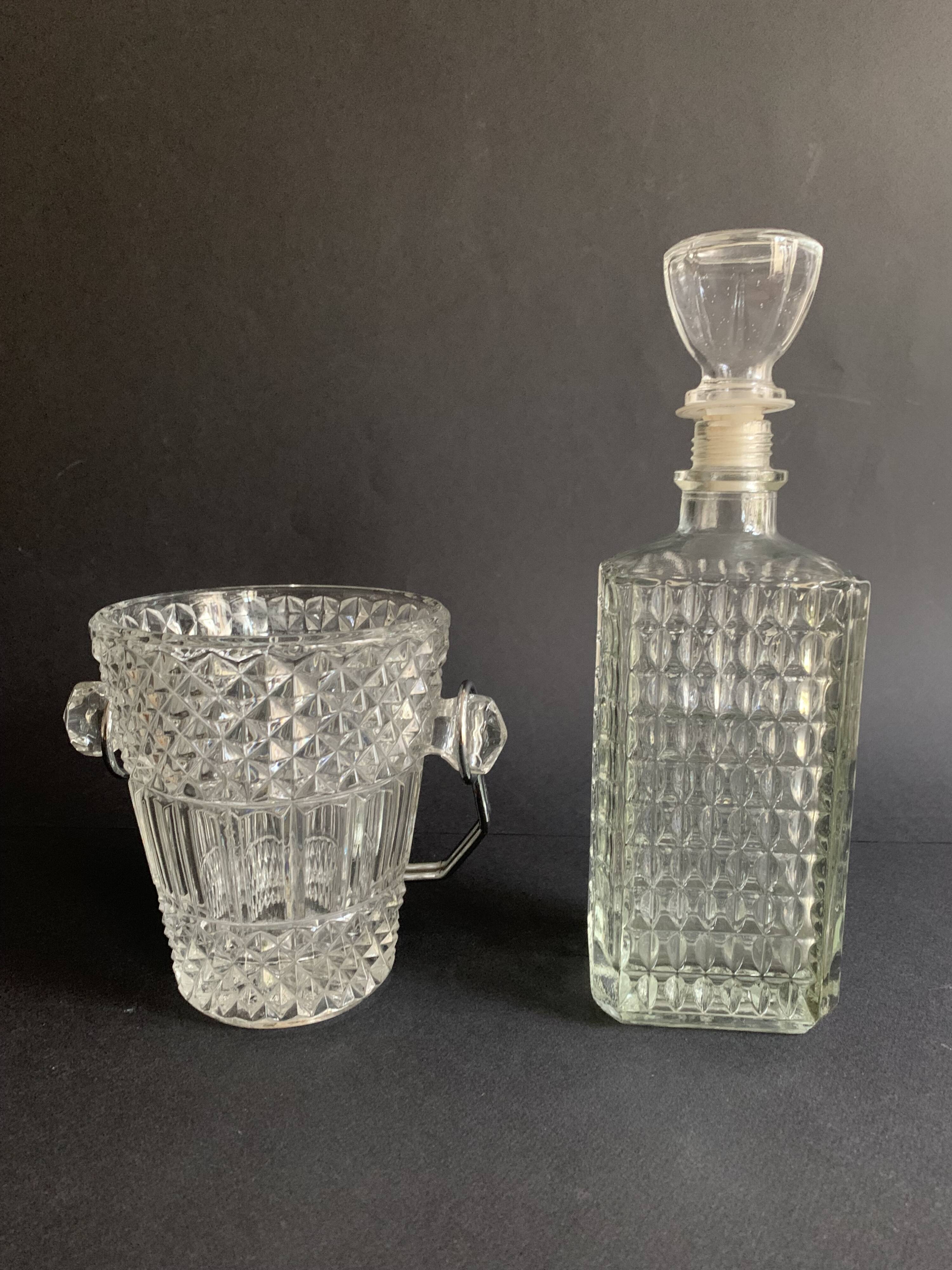 Diamond tip whisky decanter, 1960s