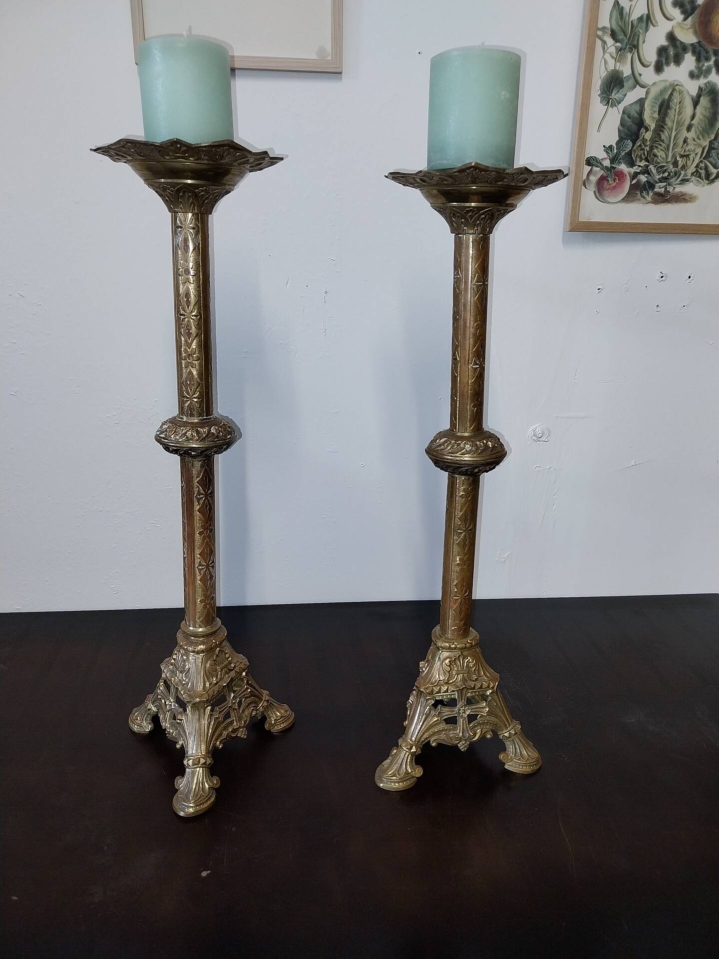 Antique brass candelabrum