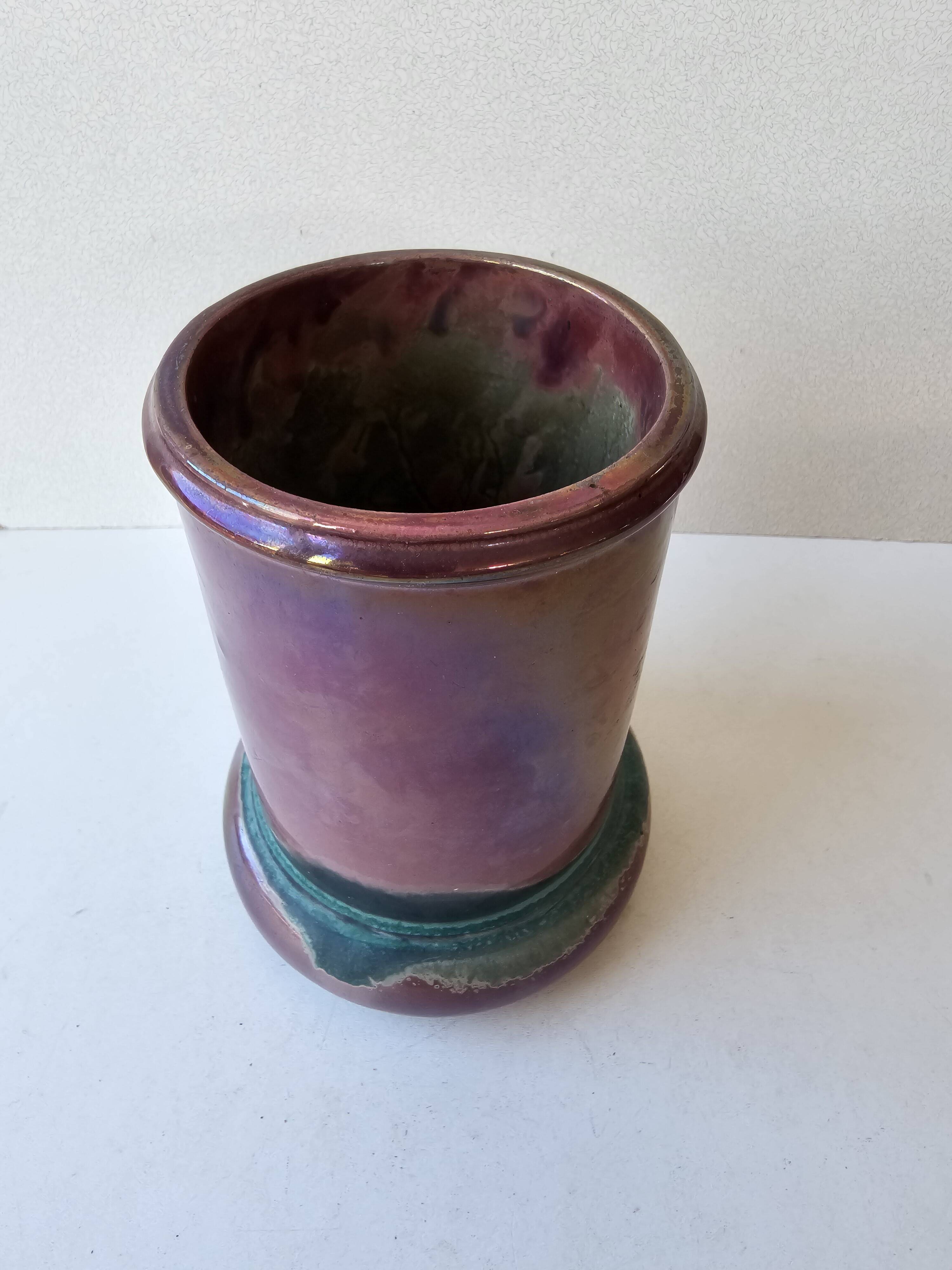 Ancient flamed stoneware vase from Rambervillers