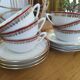6 Pillivuyt pink and gold porcelain coffee cups