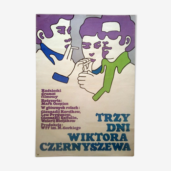 Affiche polonaise originale de 1968 vintage design