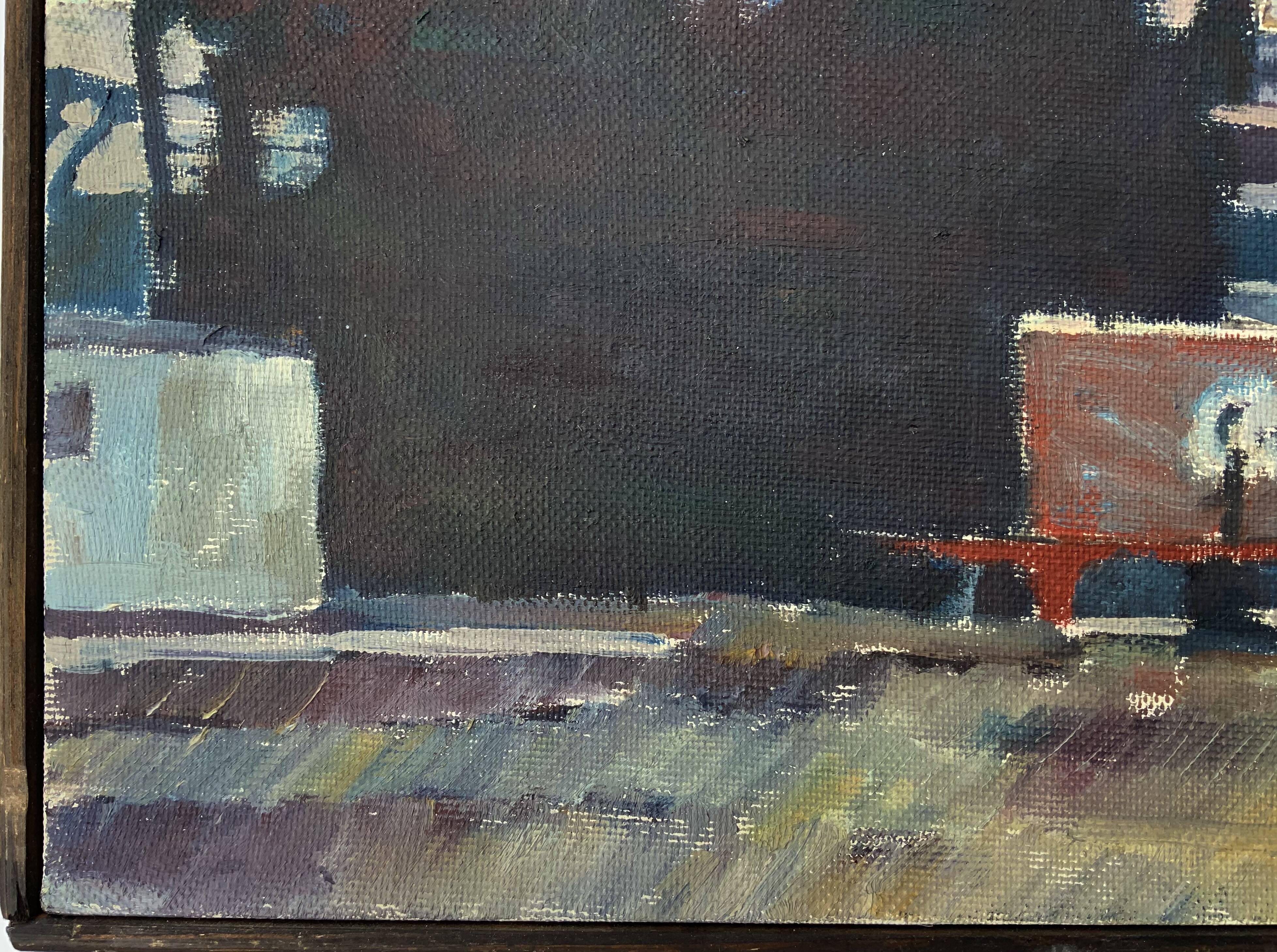 Vintage Oil Painting Industrial Landscape signed ÖRJAN WALLERT (1949)