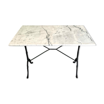 Marble and cast iron bistro table
