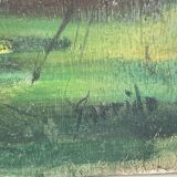 Oil on panel, Pond in the undergrowth on the edge of the Breton marsh, signature identified